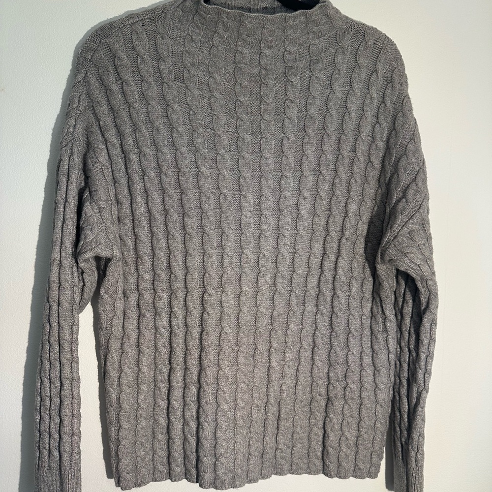 Philosophy Grey Cable Mock Neck Sweater M
